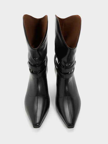CHARLES & KEITH Trending / Karter Kitten-Heel Boots - Black