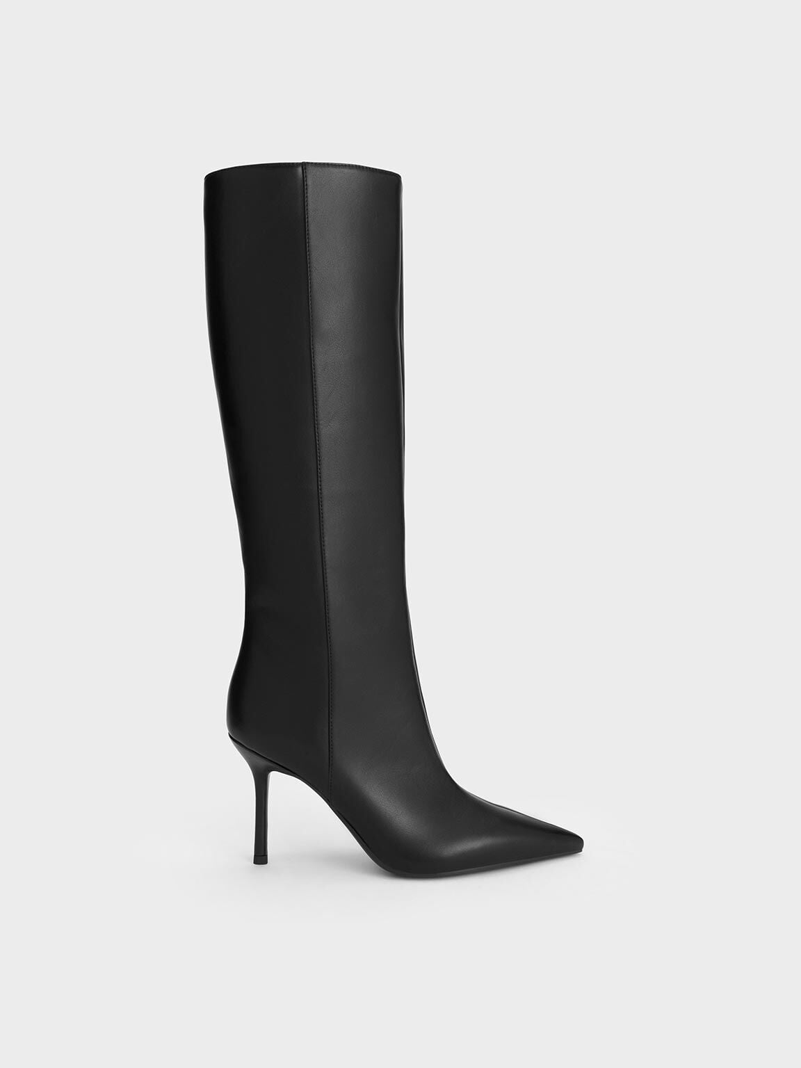 CHARLES & KEITH Customer Favorite / Pointed Stiletto Knee-High Boots - Black