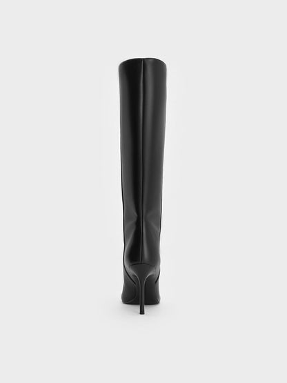 CHARLES & KEITH Customer Favorite / Pointed Stiletto Knee-High Boots - Black