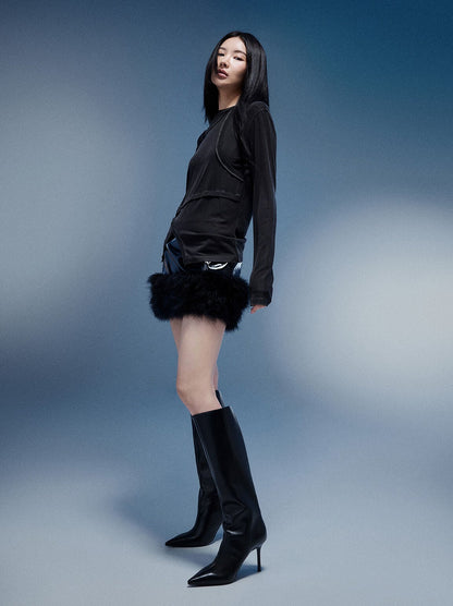 CHARLES & KEITH Customer Favorite / Pointed Stiletto Knee-High Boots - Black