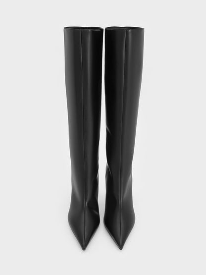 CHARLES & KEITH Customer Favorite / Pointed Stiletto Knee-High Boots - Black