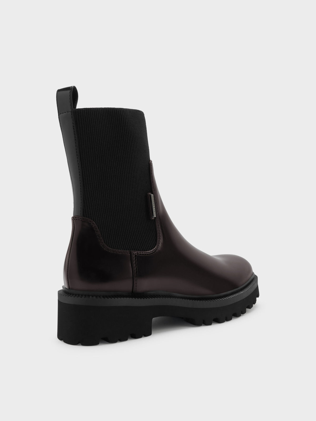 CHARLES & KEITH Customer Favorite / Remy Ridged-Sole Chelsea Boots - Burgundy