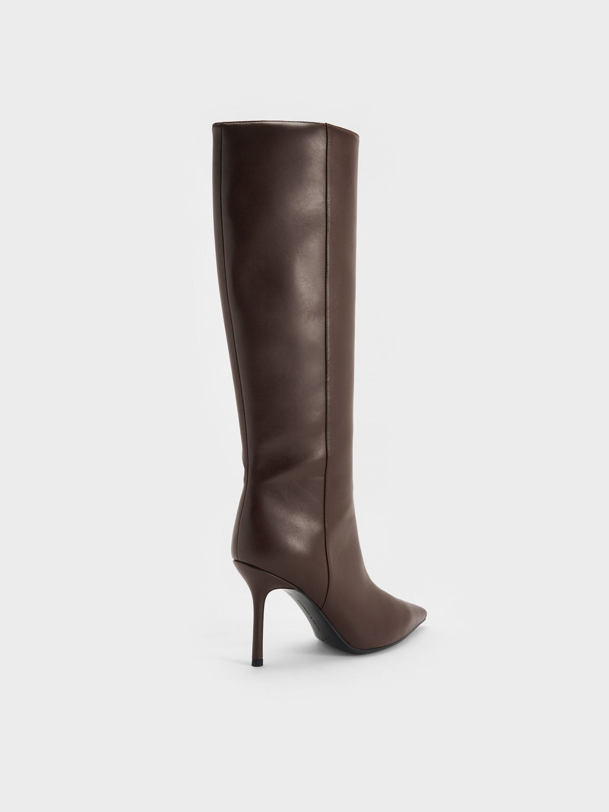 CHARLES & KEITH Top Pick / Pointed Stiletto Knee-High Boots - Dark Brown