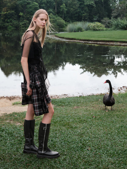 CHARLES & KEITH Everyday / Lyndon Buckled Knee-High Boots - Black