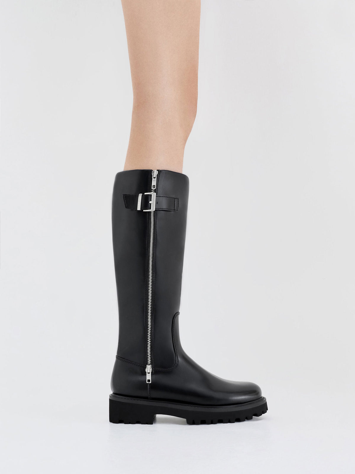 CHARLES & KEITH Everyday / Lyndon Buckled Knee-High Boots - Black