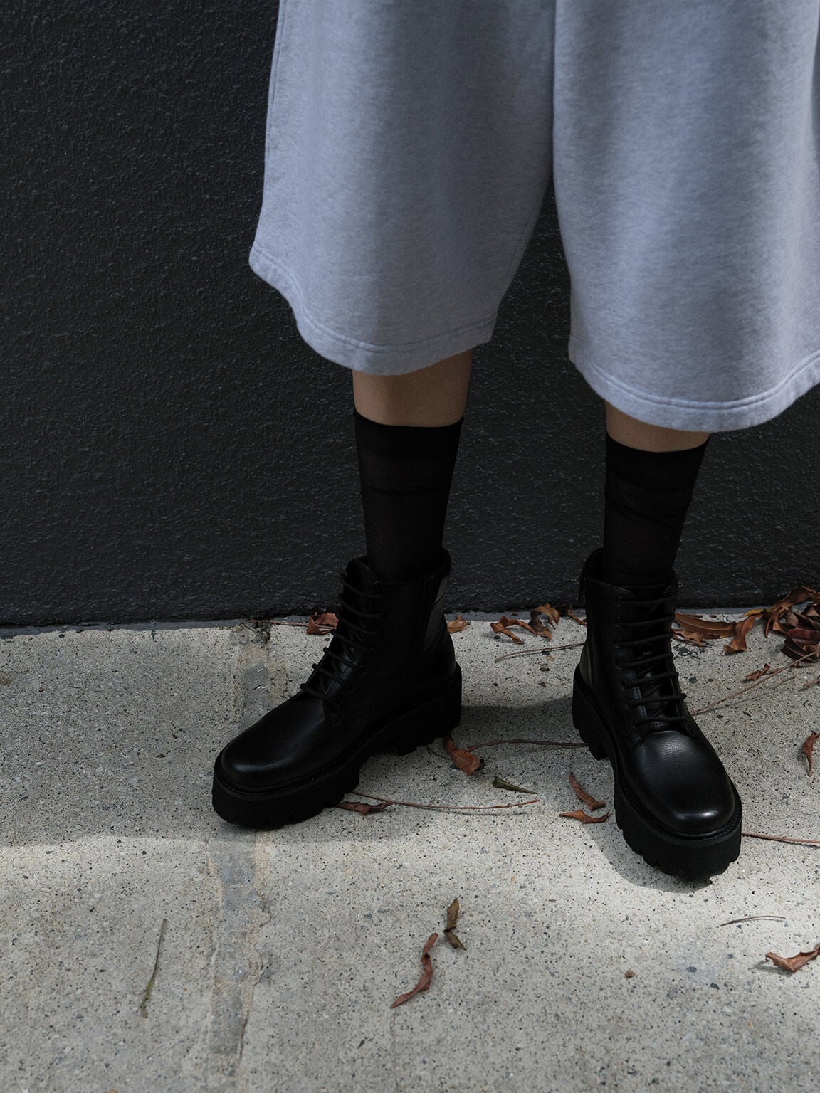 CHARLES & KEITH Featured / Ripley Ridged-Sole Ankle Boots - Black2