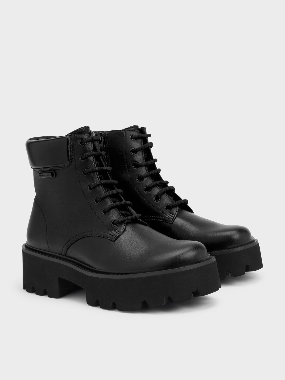 CHARLES & KEITH Featured / Ripley Ridged-Sole Ankle Boots - Black2