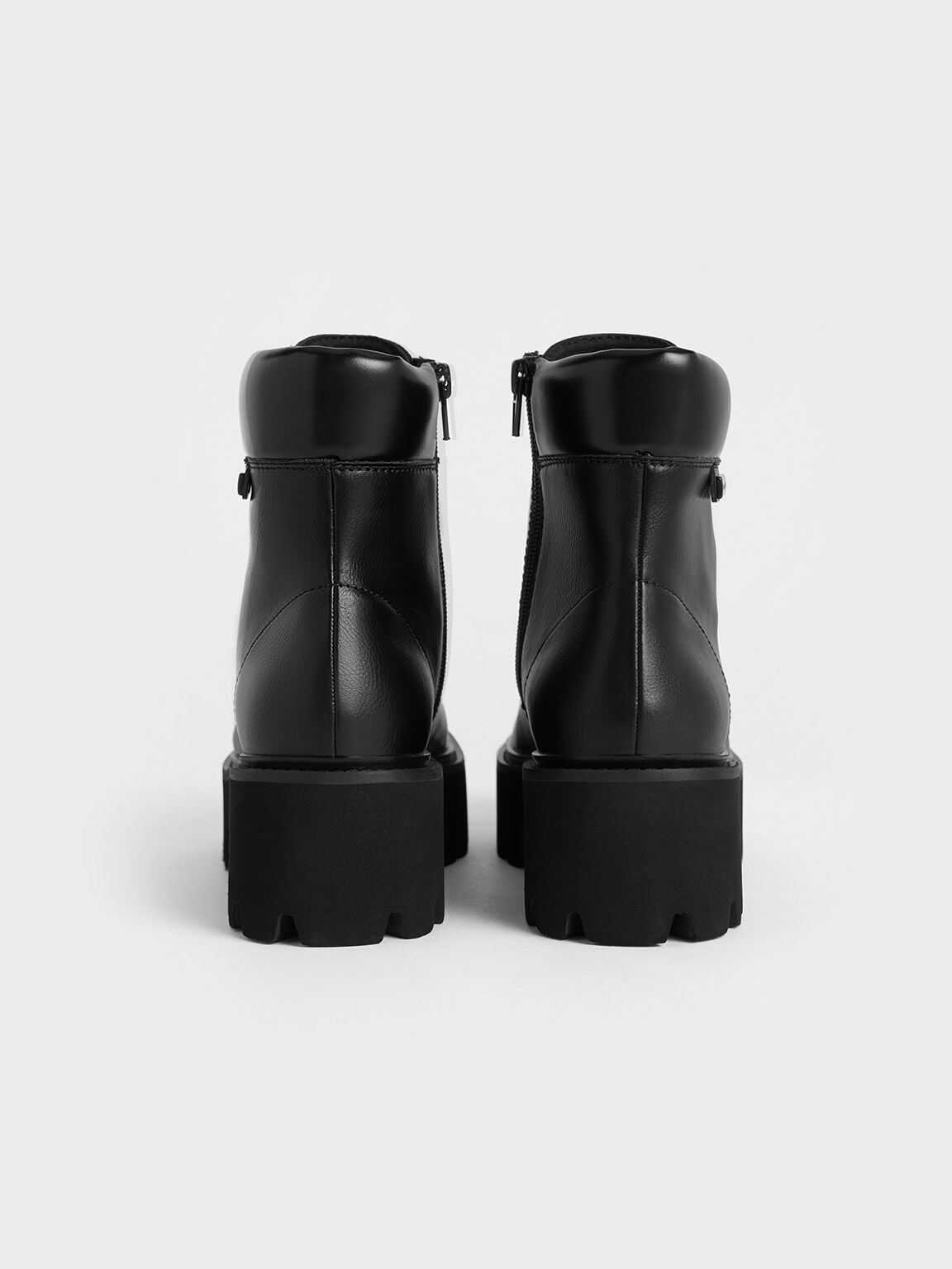 CHARLES & KEITH Featured / Ripley Ridged-Sole Ankle Boots - Black2