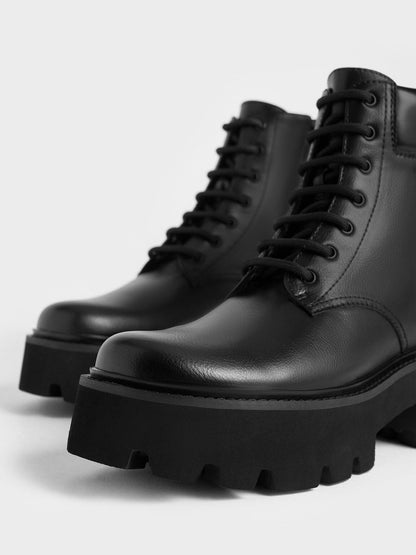 CHARLES & KEITH Featured / Ripley Ridged-Sole Ankle Boots - Black2