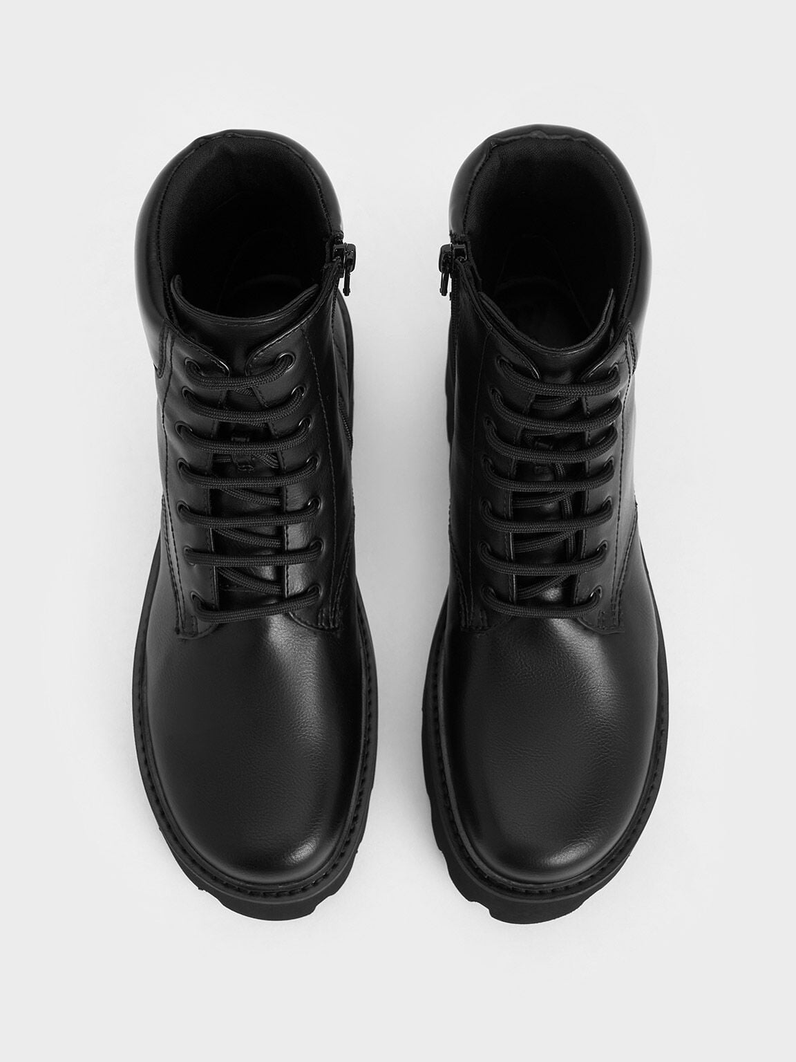 CHARLES & KEITH Featured / Ripley Ridged-Sole Ankle Boots - Black2
