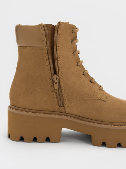 CHARLES & KEITH Signature / Ripley Ridged-Sole Ankle Boots - Sand