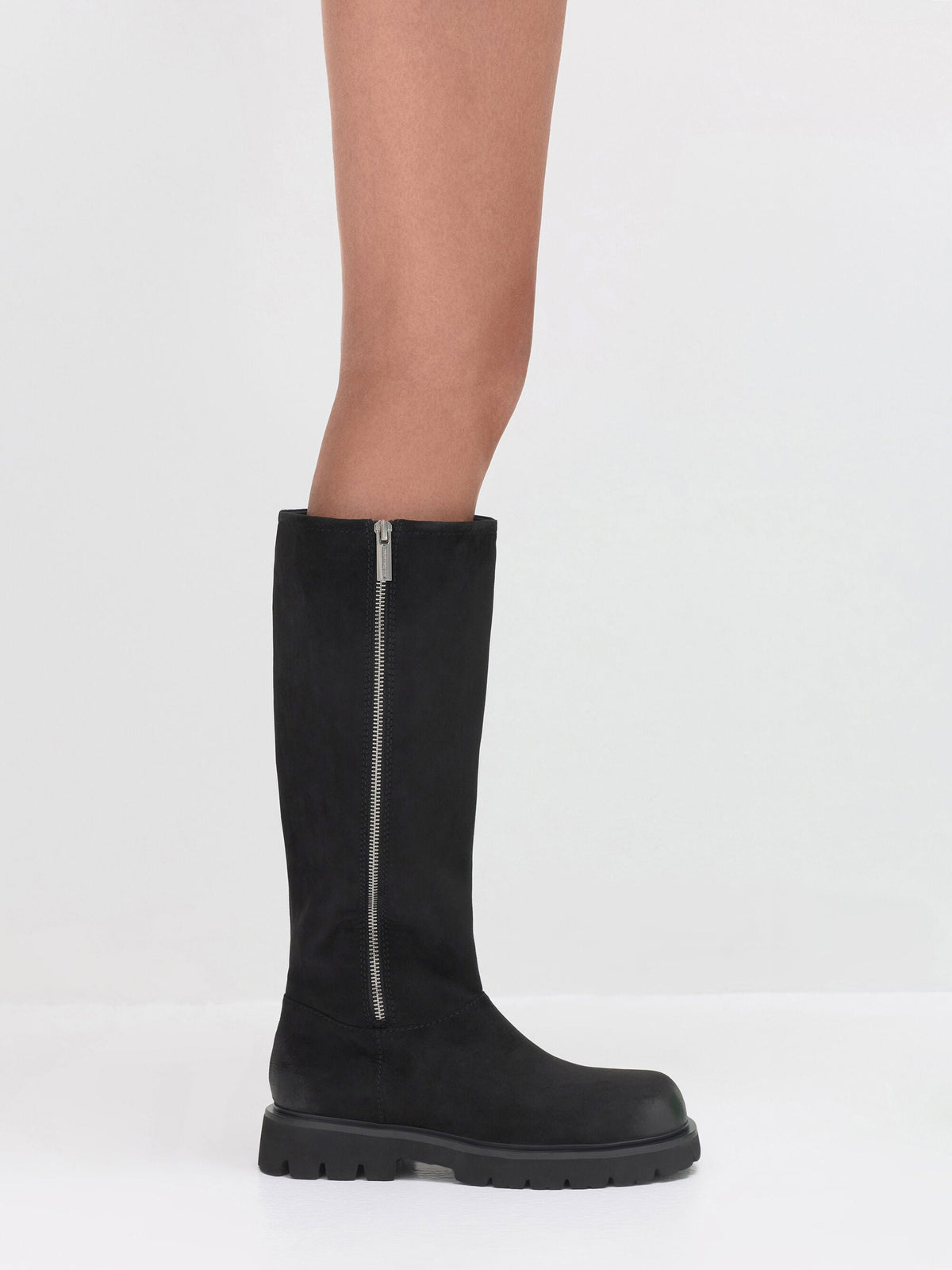 CHARLES & KEITH Top Pick / Rosamond Faux Suede Knee-High Boots - Black Textured