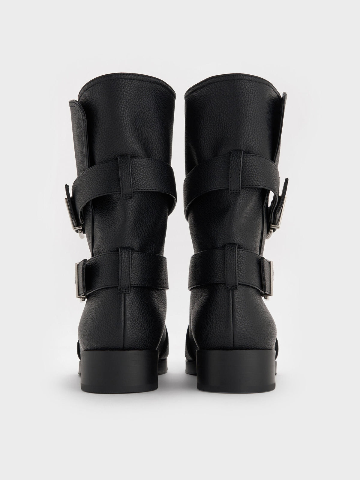 CHARLES & KEITH Discount / Brett Buckle-Strap Calf Boots - Black