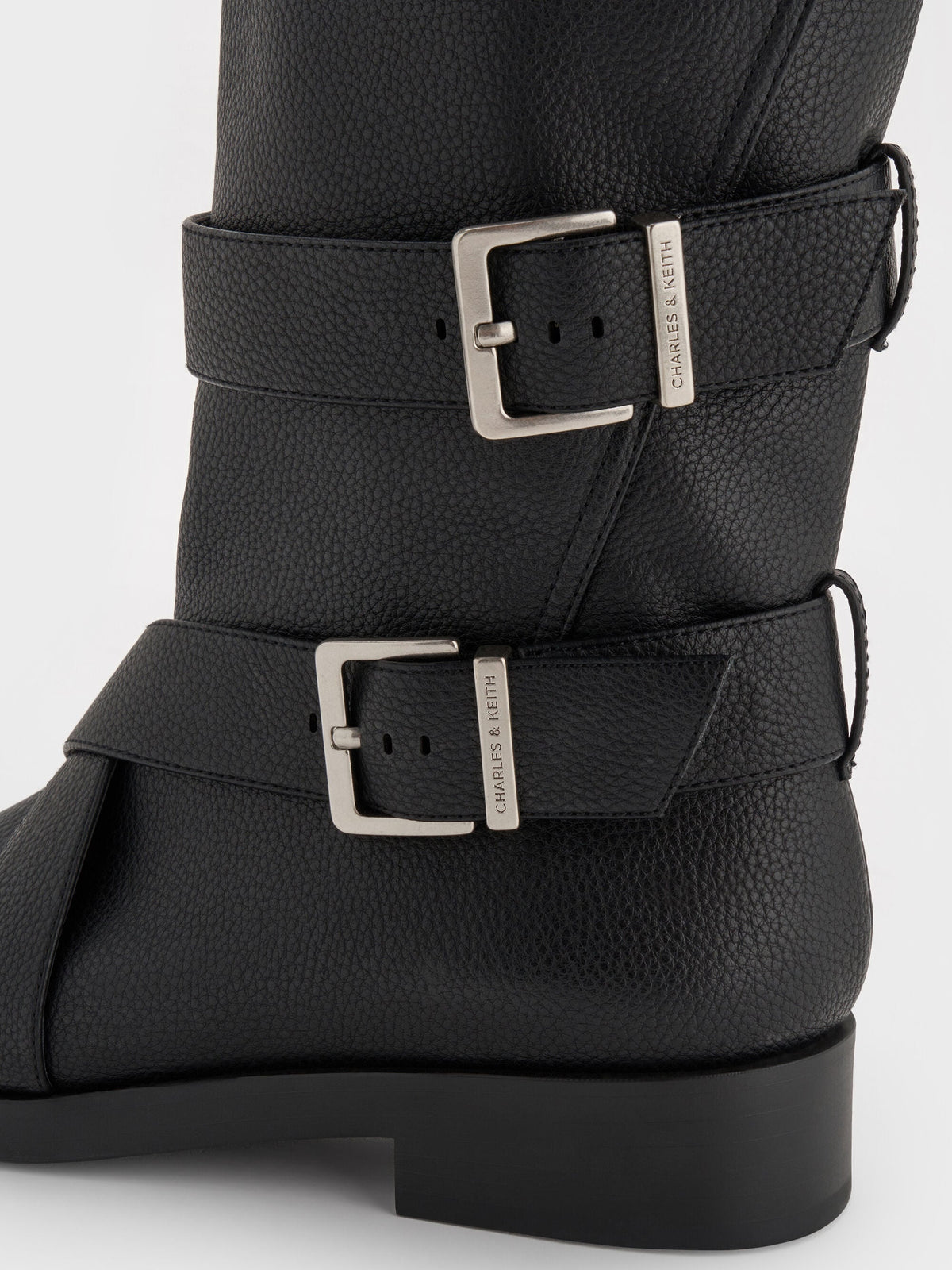 CHARLES & KEITH Discount / Brett Buckle-Strap Calf Boots - Black