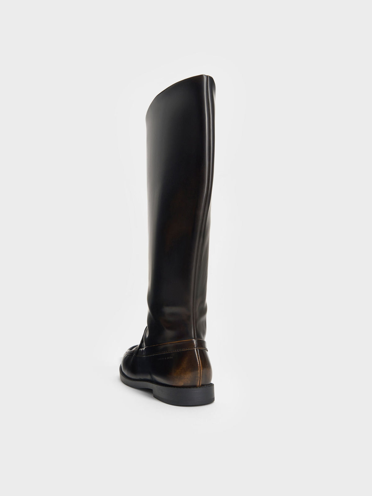 CHARLES & KEITH Everyday / Jagger Knee-High Loafer-Boots - Dark Brown