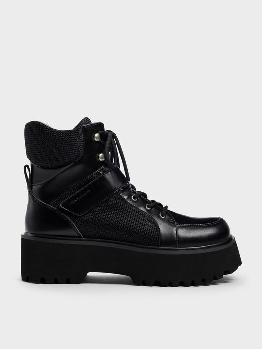 CHARLES & KEITH Quality / Eliot Platform Combat Boots - Black