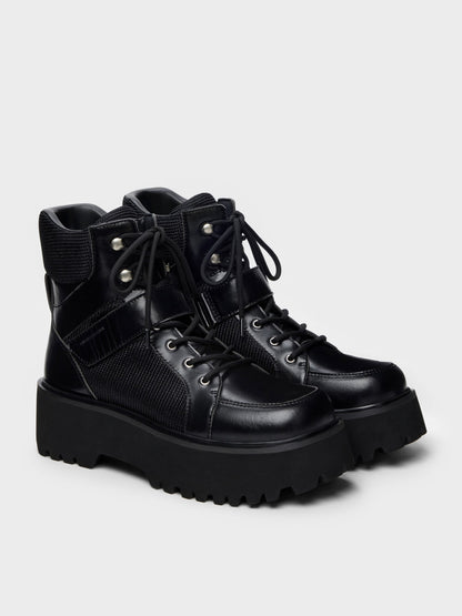 CHARLES & KEITH Quality / Eliot Platform Combat Boots - Black
