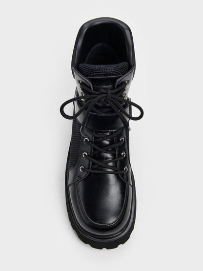 CHARLES & KEITH Quality / Eliot Platform Combat Boots - Black