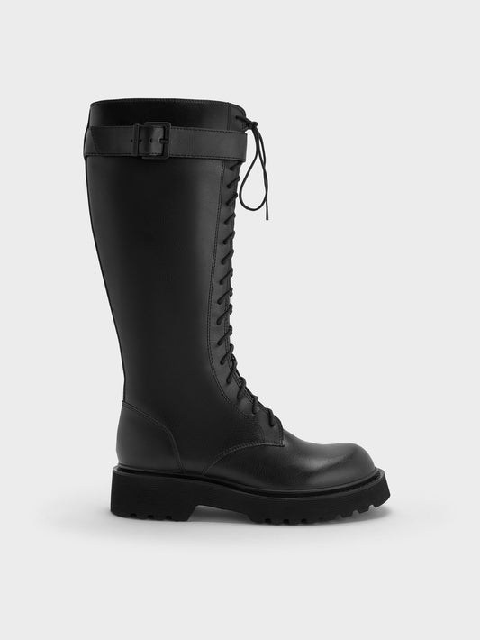 CHARLES & KEITH Quality / Darian Knee-High Boots - Black