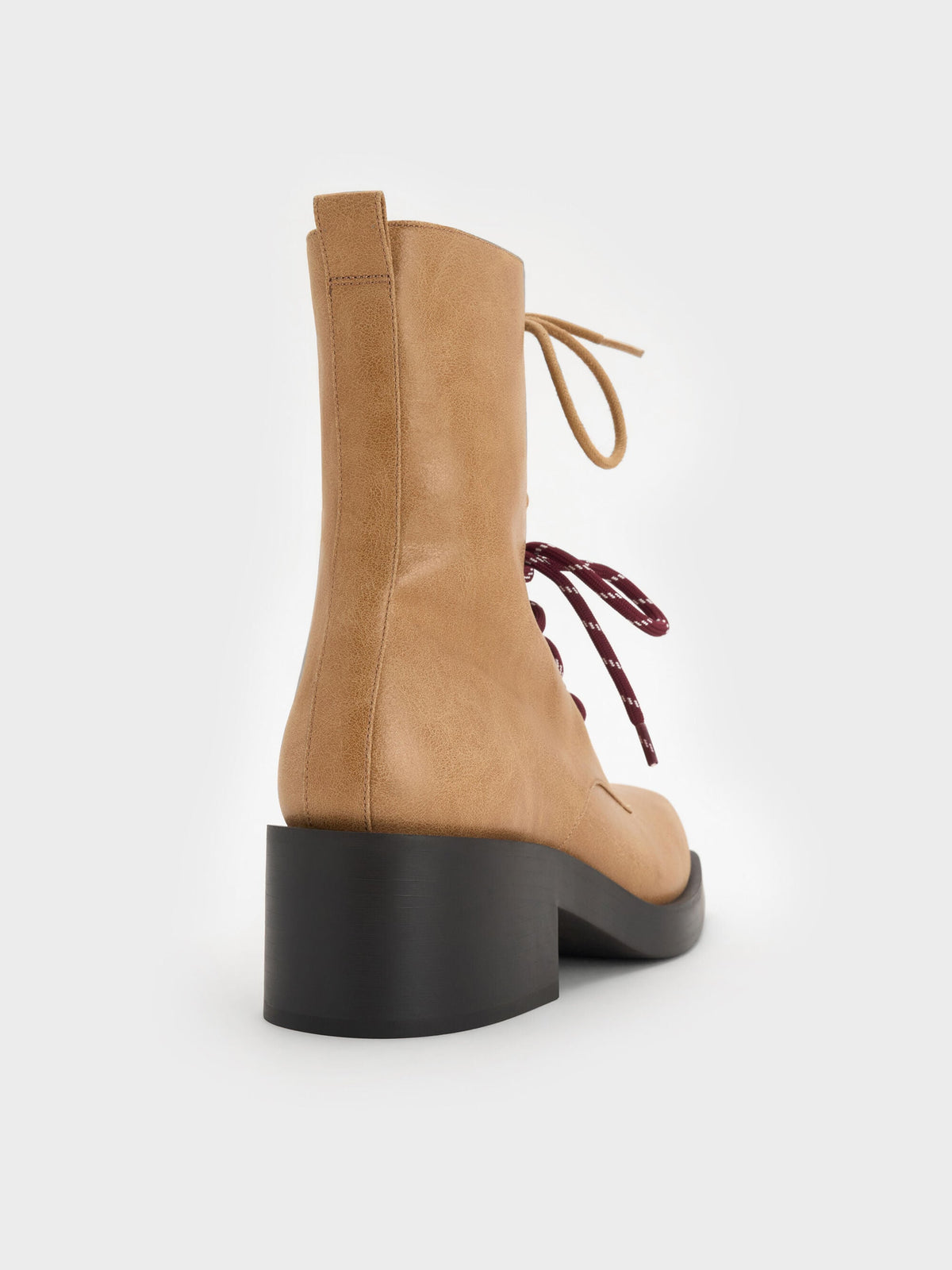 CHARLES & KEITH Recommended / Logan Double-Lace Calf Boots - Sand