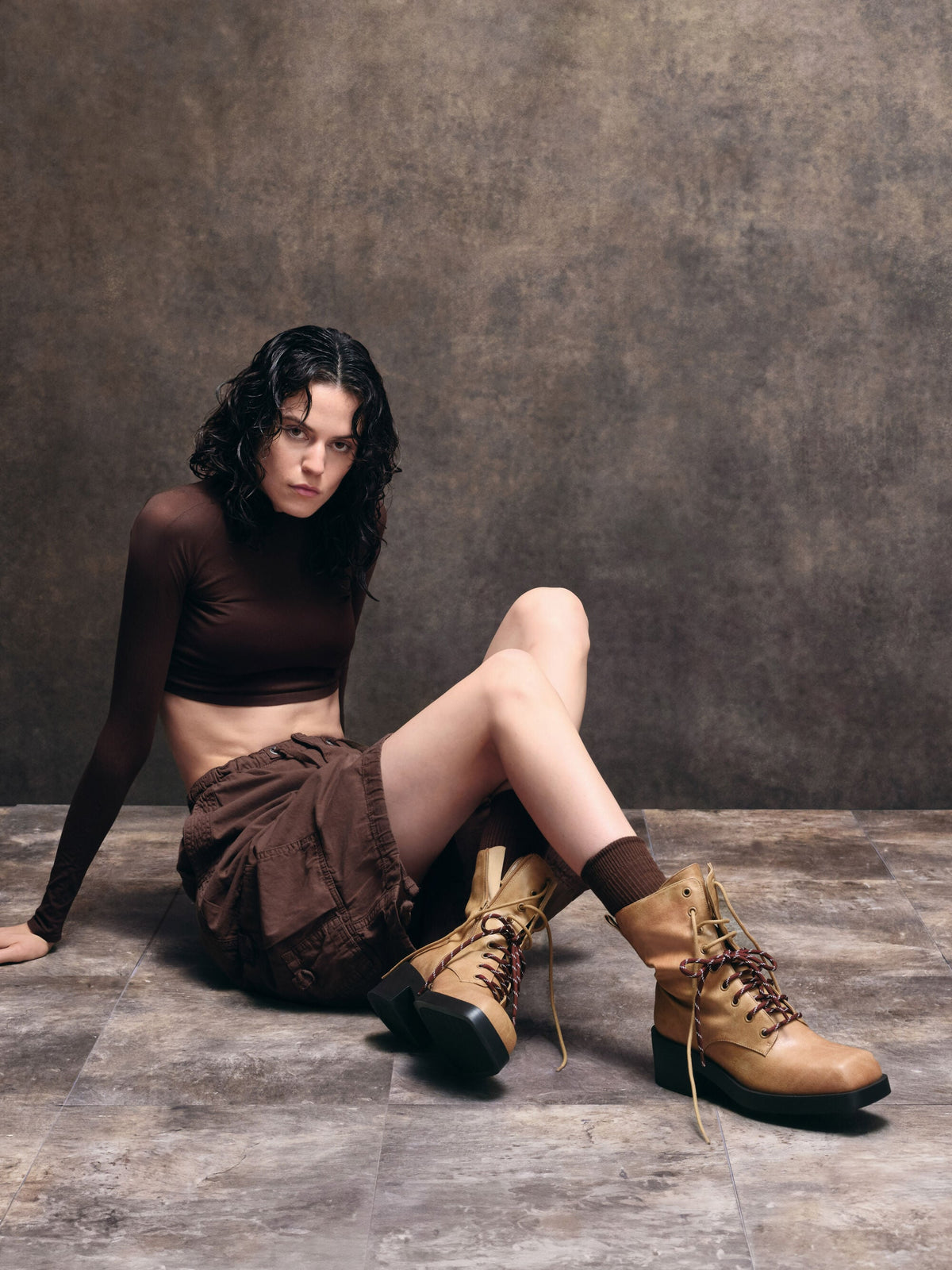 CHARLES & KEITH Recommended / Logan Double-Lace Calf Boots - Sand