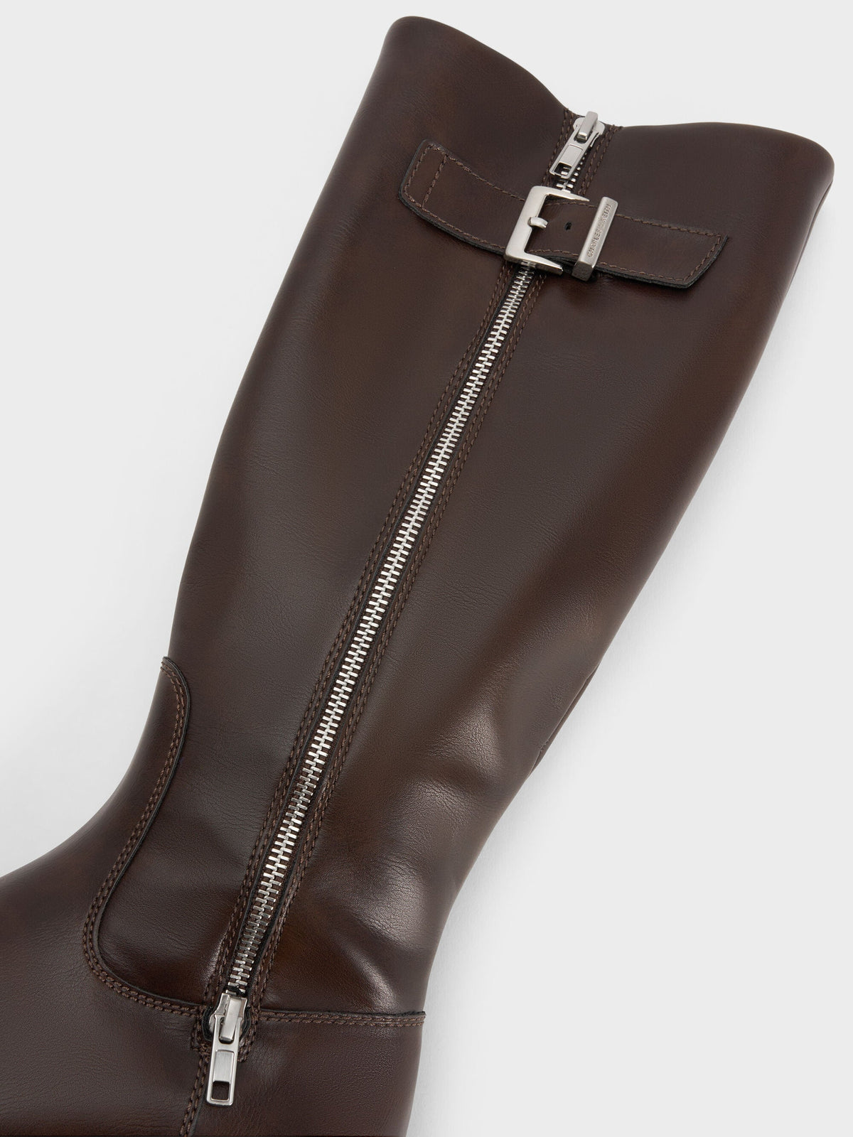 CHARLES & KEITH Sale / Lyndon Buckled Knee-High Boots - Dark Brown