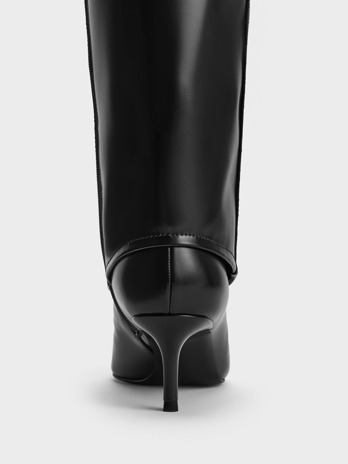 CHARLES & KEITH Sale / Pointed Stiletto Knee-High Boots - Black