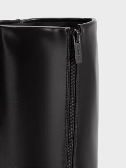 CHARLES & KEITH Sale / Pointed Stiletto Knee-High Boots - Black