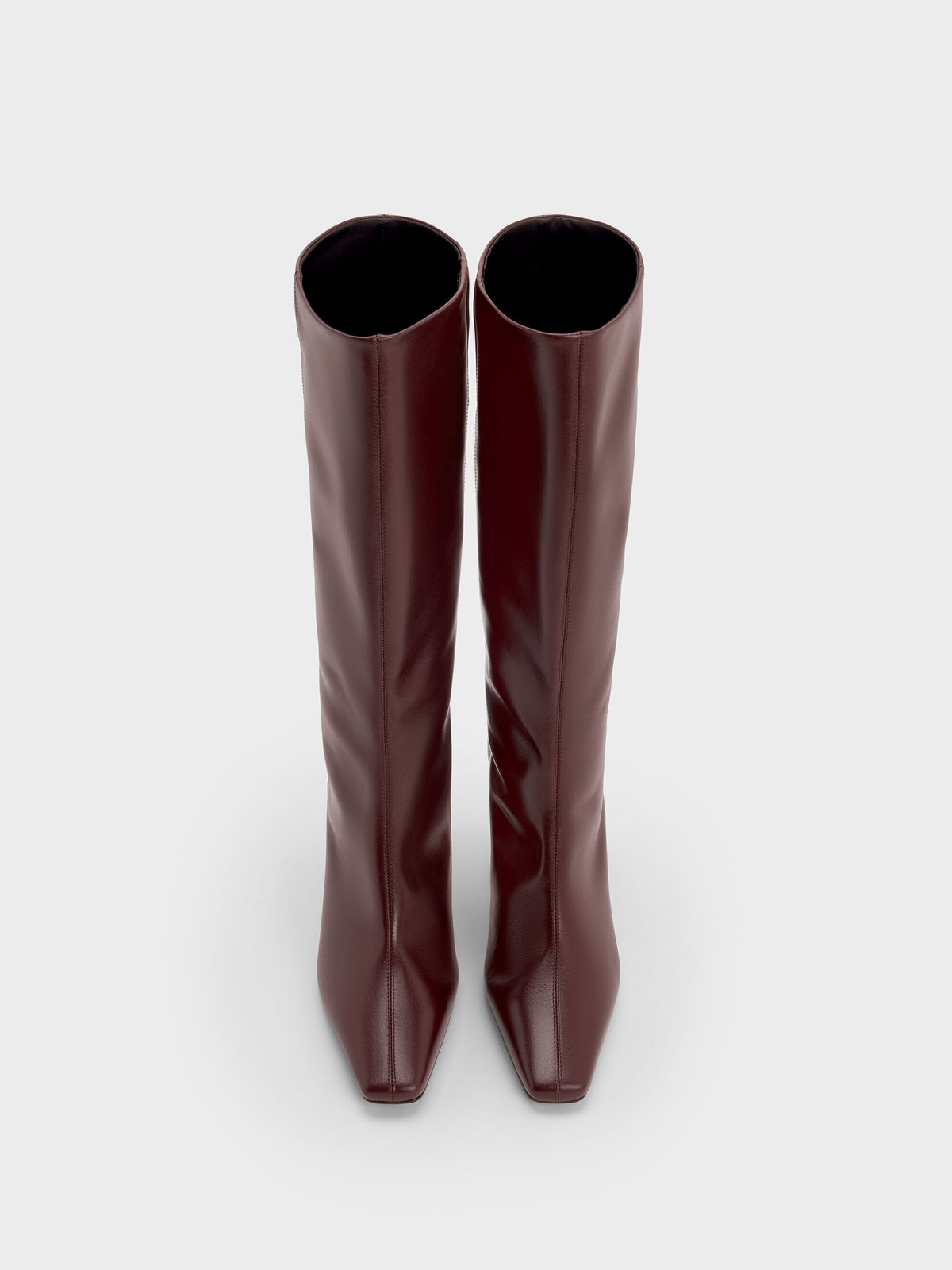 CHARLES & KEITH Featured / Georgina Leather Knee-High Boots - Burgundy