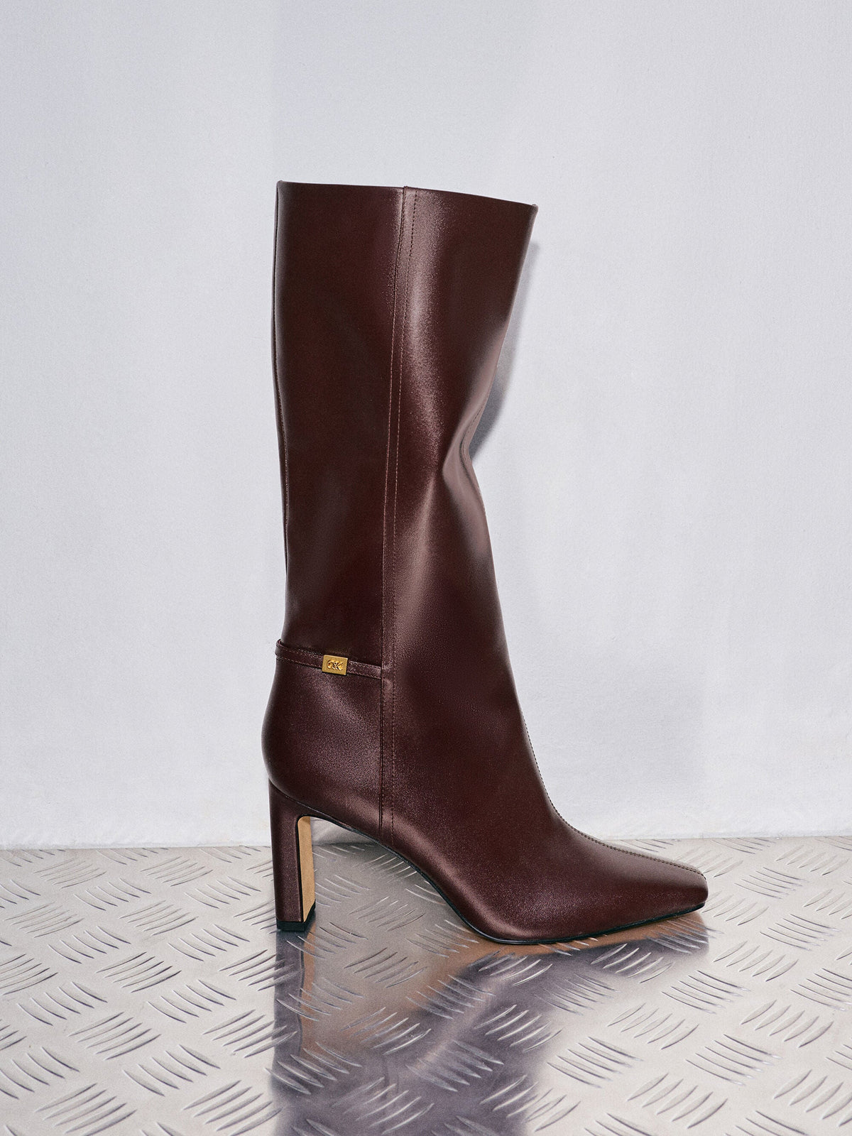 CHARLES & KEITH Featured / Georgina Leather Knee-High Boots - Burgundy