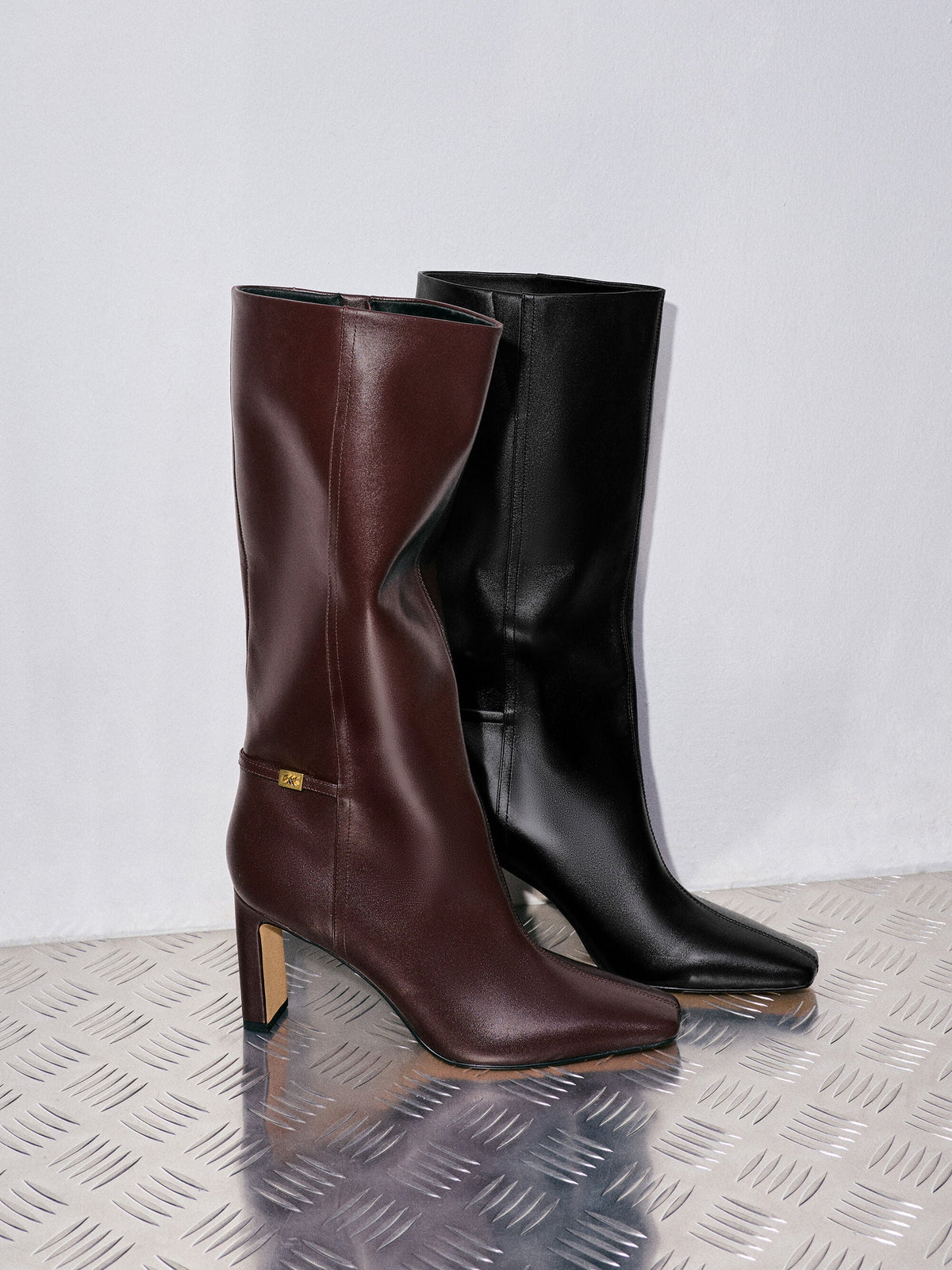 CHARLES & KEITH Featured / Georgina Leather Knee-High Boots - Burgundy