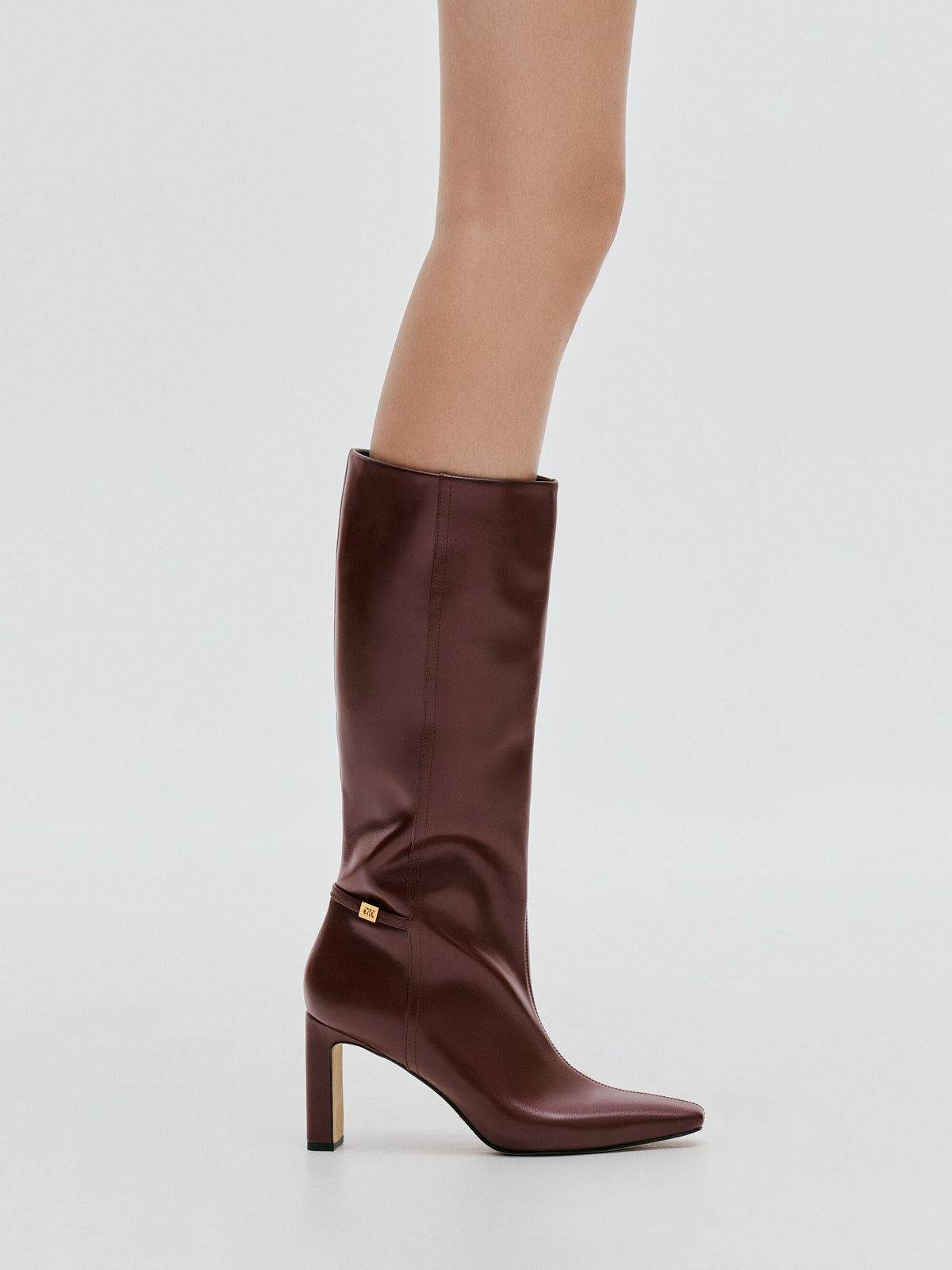 CHARLES & KEITH Featured / Georgina Leather Knee-High Boots - Burgundy