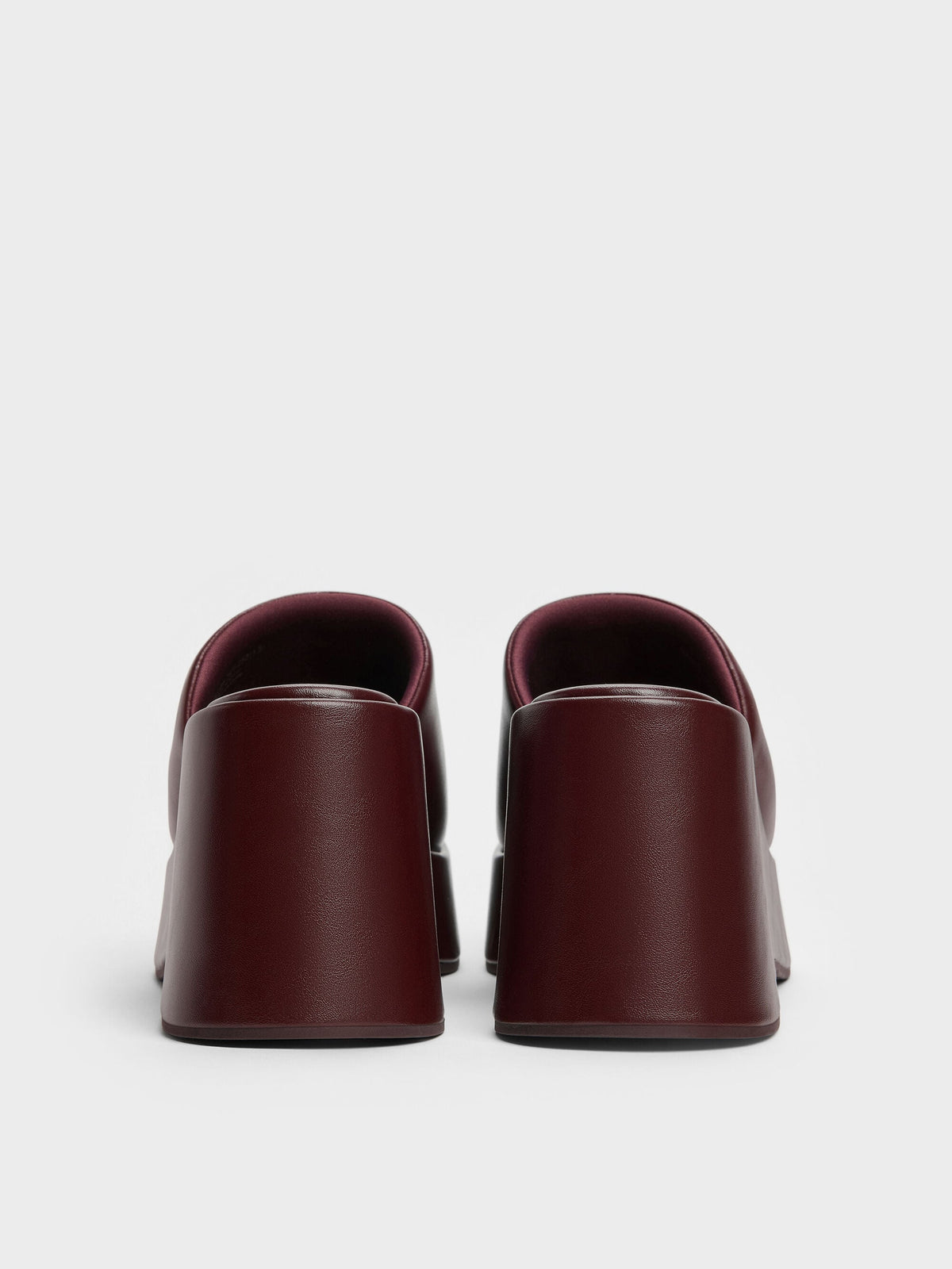 CHARLES & KEITH Latest / Wide-Strap Platform Wedges - Burgundy