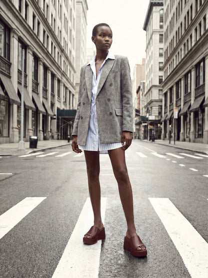 CHARLES & KEITH Latest / Wide-Strap Platform Wedges - Burgundy