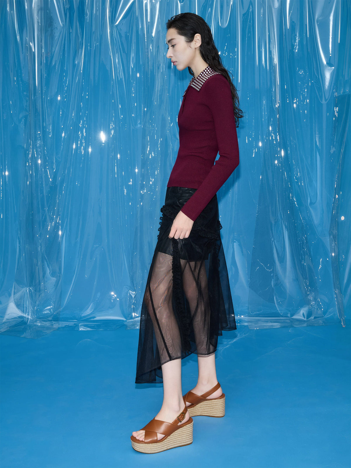 CHARLES & KEITH Latest / Crossover Espadrille Wedges - Brown