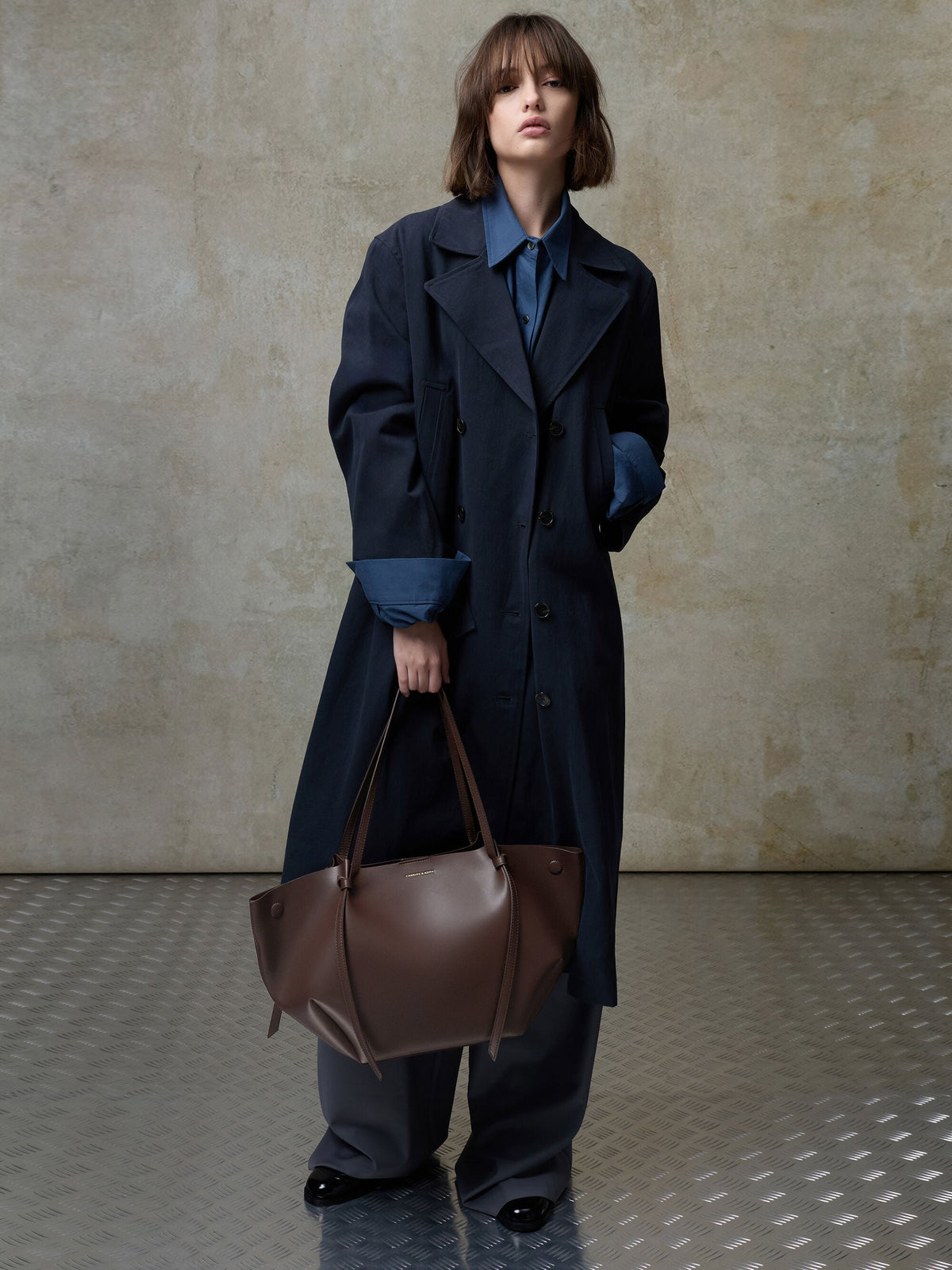 CHARLES & KEITH Special Offer / XL Calla Tote Bag - Espresso Brown