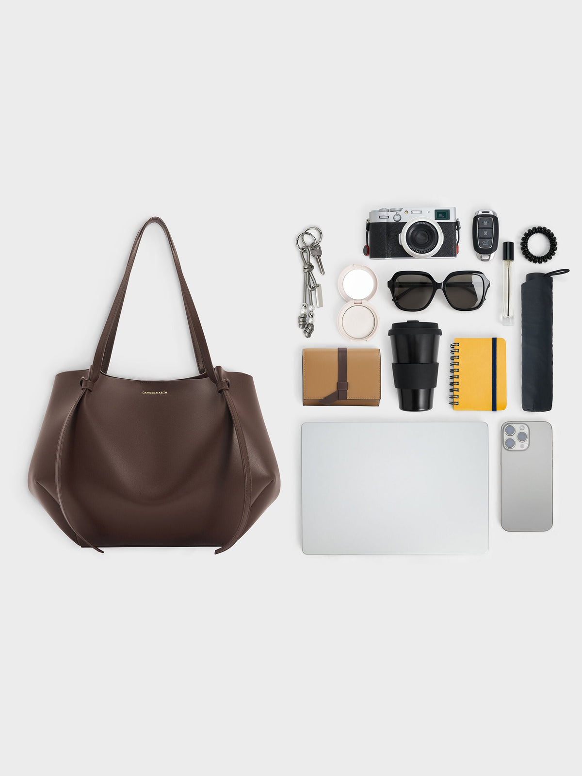 CHARLES & KEITH Special Offer / XL Calla Tote Bag - Espresso Brown