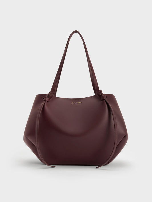 CHARLES & KEITH Signature / XL Calla Tote Bag - Wineberry Red