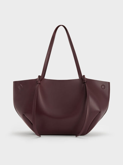CHARLES & KEITH Signature / XL Calla Tote Bag - Wineberry Red