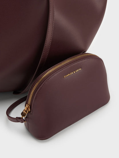 CHARLES & KEITH Signature / XL Calla Tote Bag - Wineberry Red