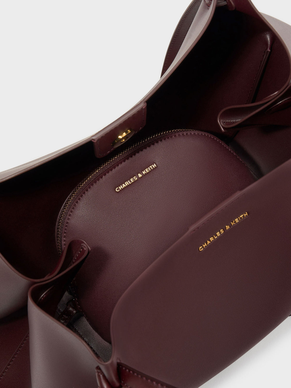 CHARLES & KEITH Signature / XL Calla Tote Bag - Wineberry Red