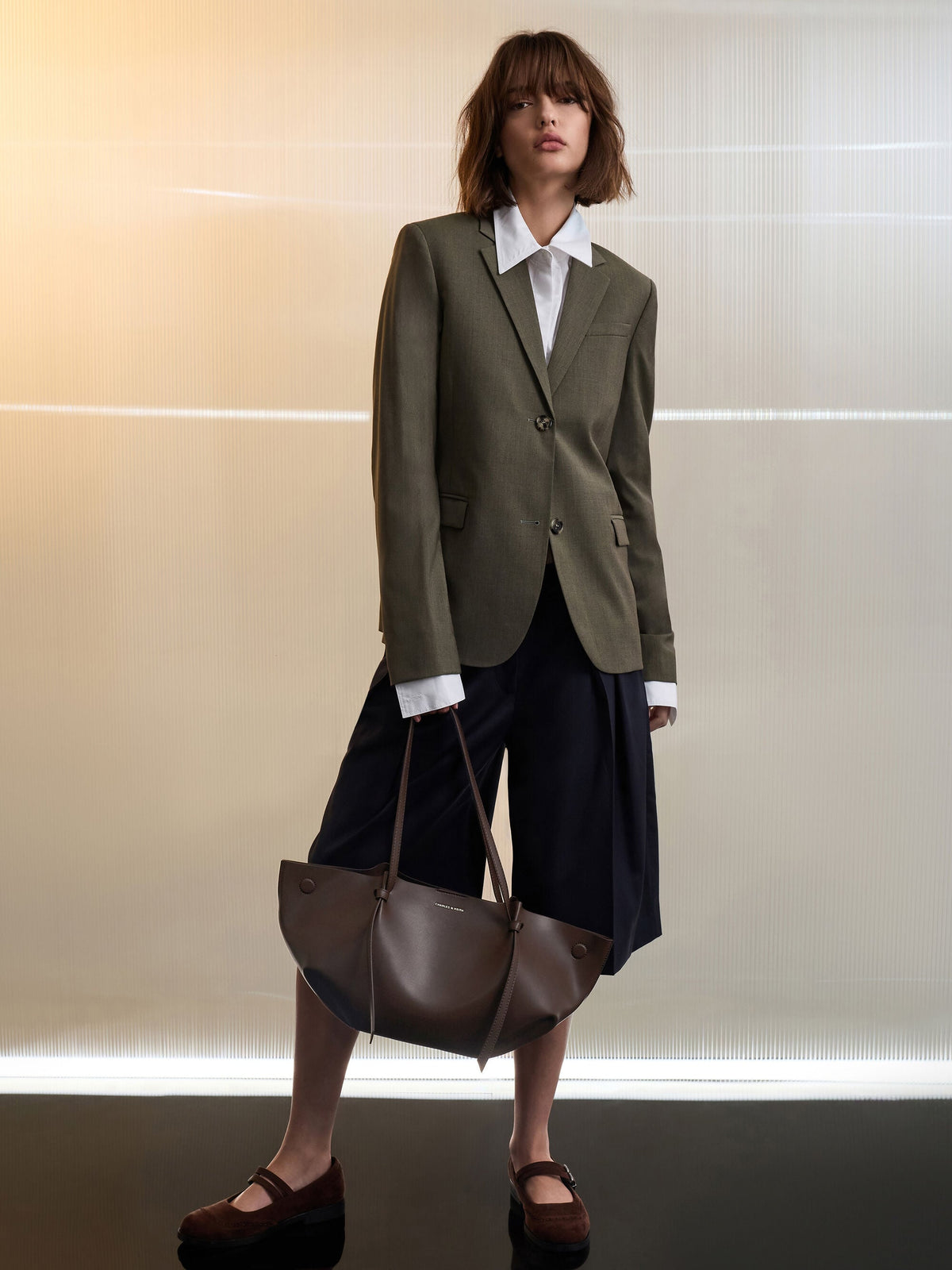 CHARLES & KEITH Hot Sale / Calla Tote Bag - Espresso Brown