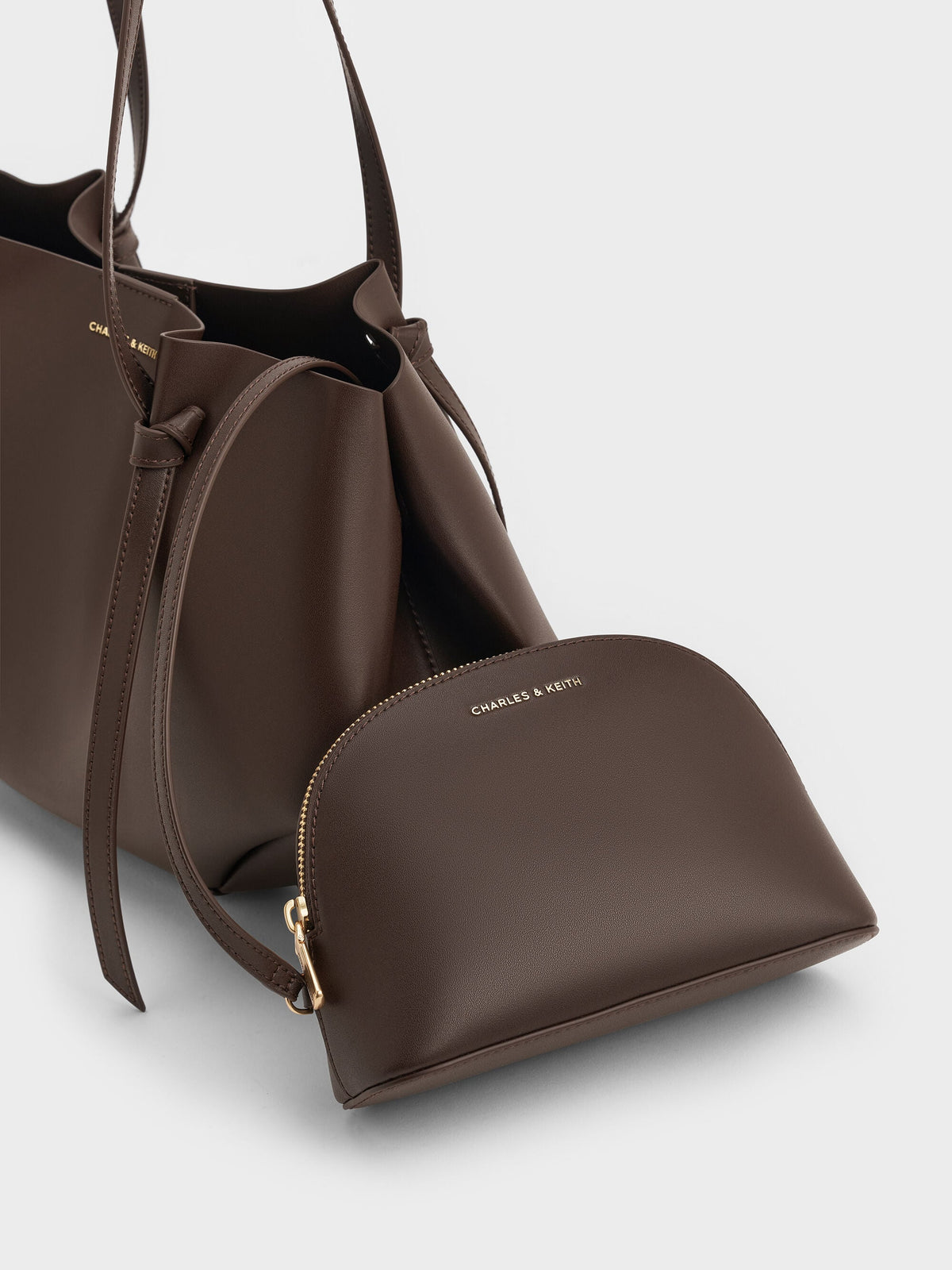 CHARLES & KEITH Hot Sale / Calla Tote Bag - Espresso Brown