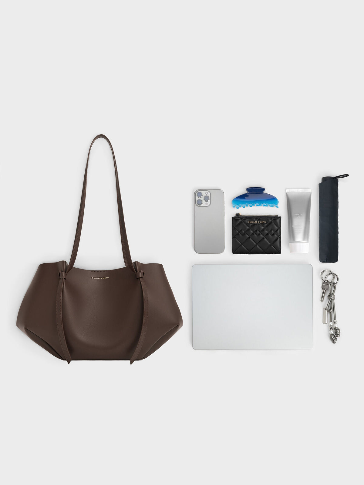 CHARLES & KEITH Hot Sale / Calla Tote Bag - Espresso Brown