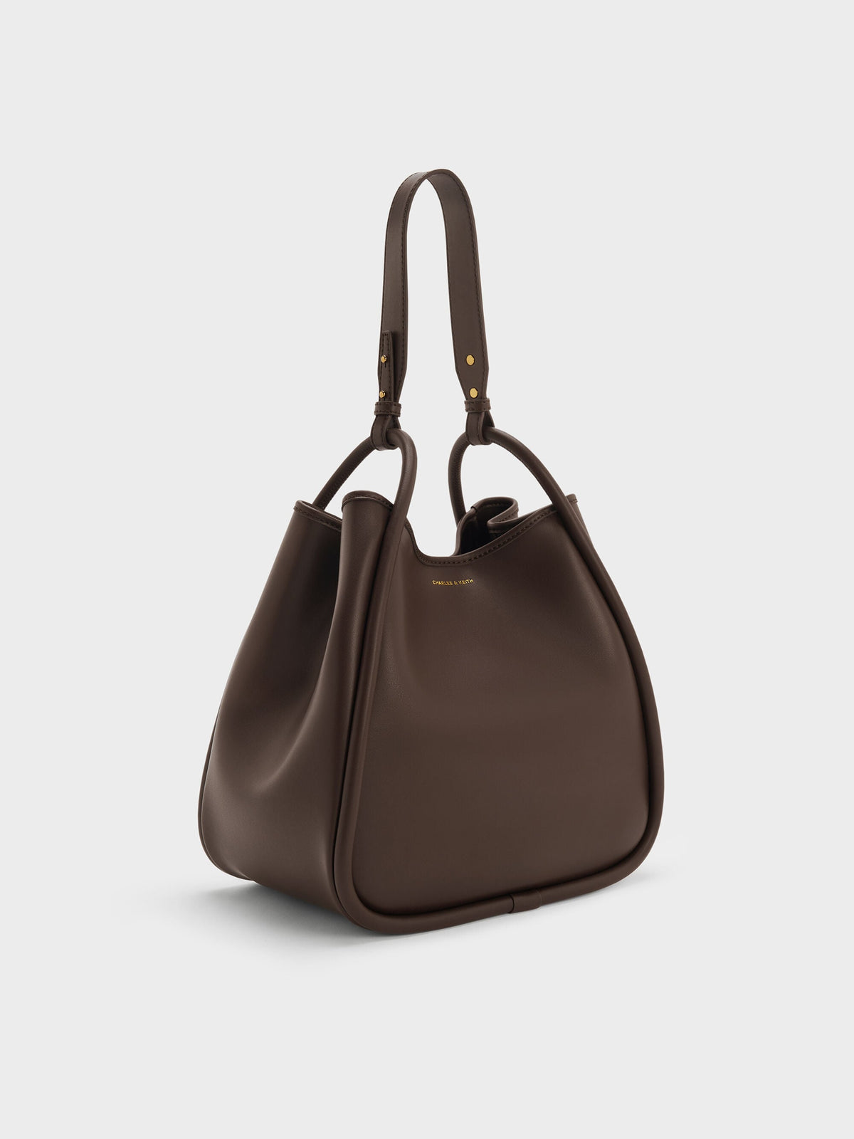 CHARLES & KEITH Trusted / Lyla Tubular Slouchy Tote Bag - Espresso Brown