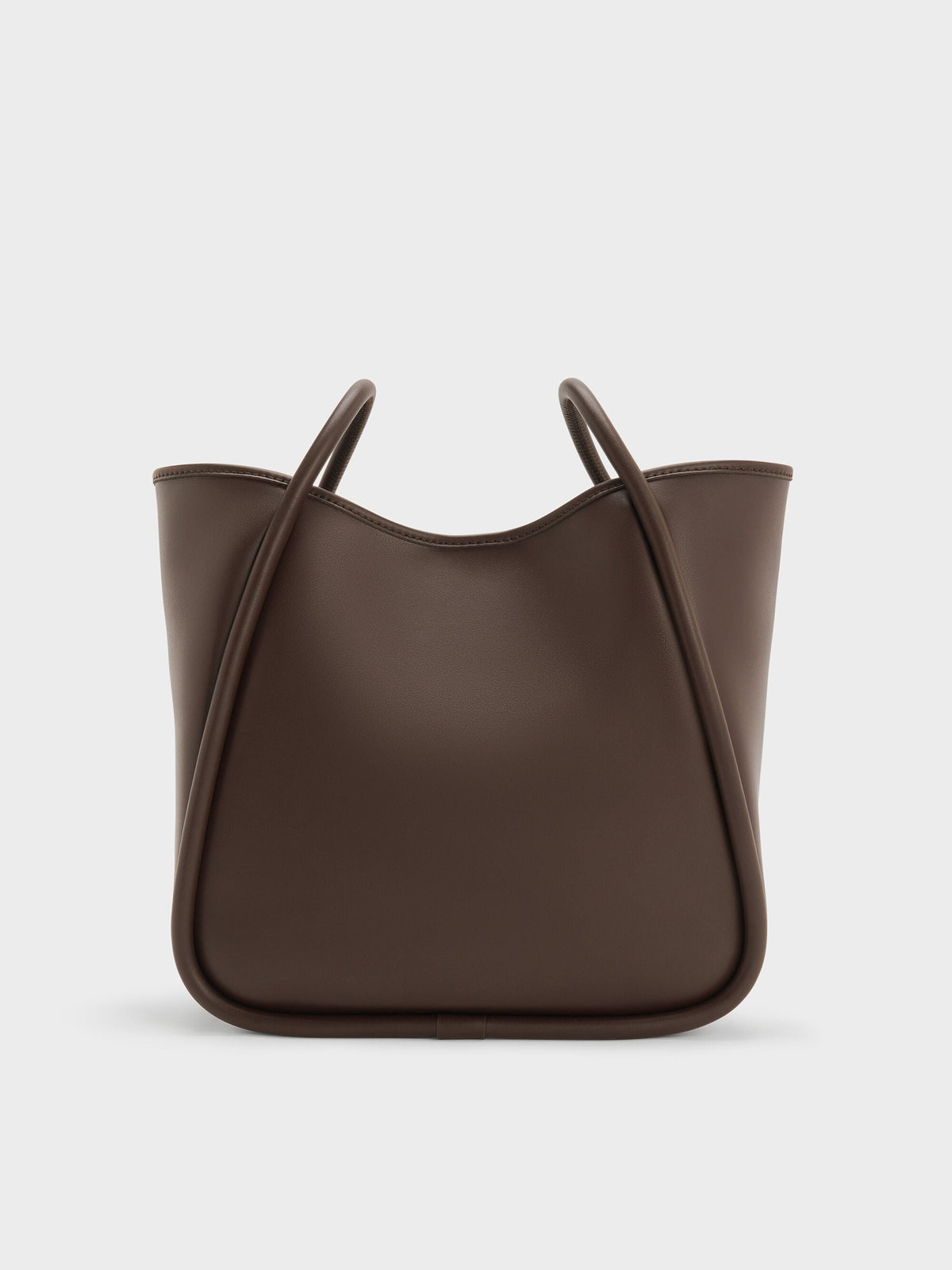 CHARLES & KEITH Trusted / Lyla Tubular Slouchy Tote Bag - Espresso Brown