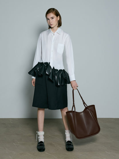 CHARLES & KEITH Trusted / Lyla Tubular Slouchy Tote Bag - Espresso Brown