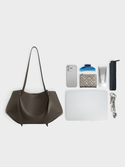 CHARLES & KEITH Great Value / Calla Tote Bag - Dark Moss