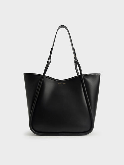 CHARLES & KEITH Exclusive / Lyla Tubular Slouchy Tote Bag - Black