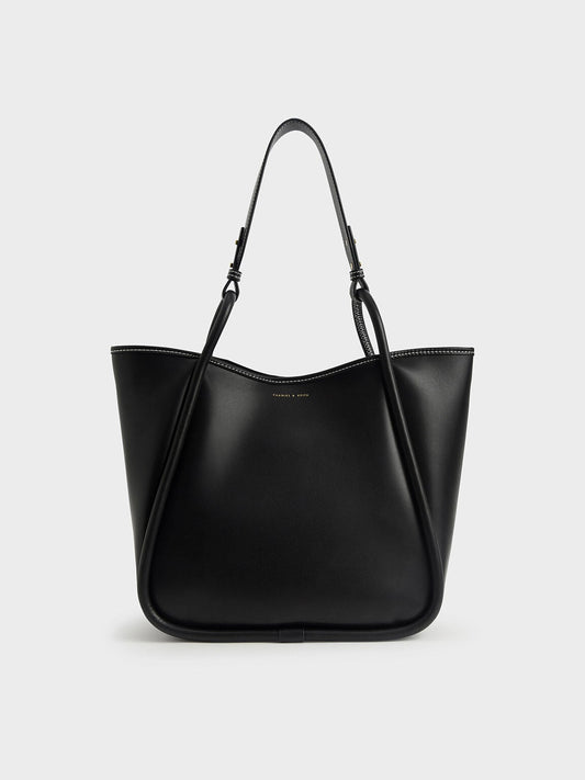 CHARLES & KEITH Exclusive / Lyla Tubular Slouchy Tote Bag - Black